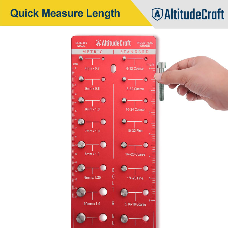 Thread Checker, Nut and Bolt Thread Checker, Bolt Size and Thread Gauge, Bolt and Nut Identifier Gauge, Bolt Gauge