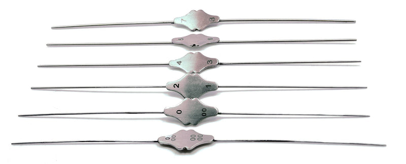 6 Pcs Bowman Lacrimal Probe 6" Surgical Dental ENT 0000-000, 00-0, 1-2, 3-4, 5-6, 7-8 Instruments