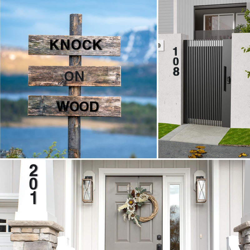 Modern House Numbers for Outside,Mailbox Numbers and Letters,3inch Metal Black Address Numbers,Garden Door Mailbox Decor Number,Custom House Number Sign with Screws (Black-3, 3inch) Black-3
