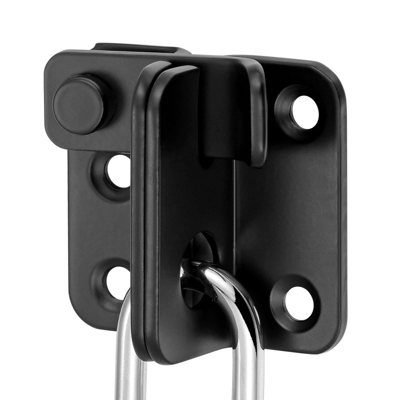 2 Packs Flip Latches，1.81” x 1.77”Black Stainless Steel Thickened Heavy Duty Hasp barn gate flip Door Latch Bi-fold Door Lock,Sliding Door Antique Lock Wine Cabinet Closet Door Latches Small_Black_2 Pack