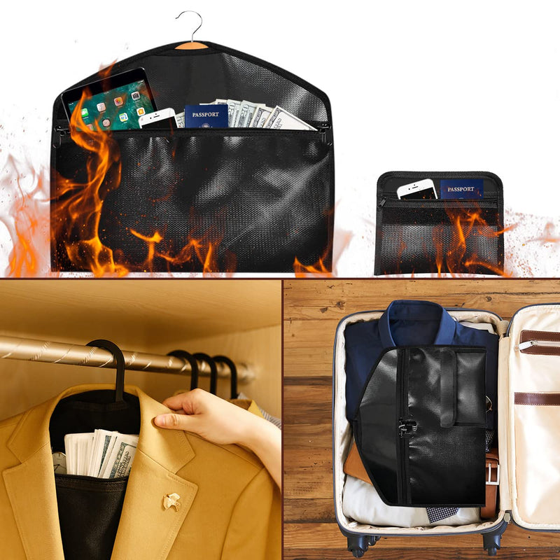Sdstone Hanger Diversion safe with Lock, Fireproof Hanger Safe with Small Fireproof Bag,Secret Safe Under Clothes with Hidden Compartment to jewelry safes for home or Travel Safe 1 pack