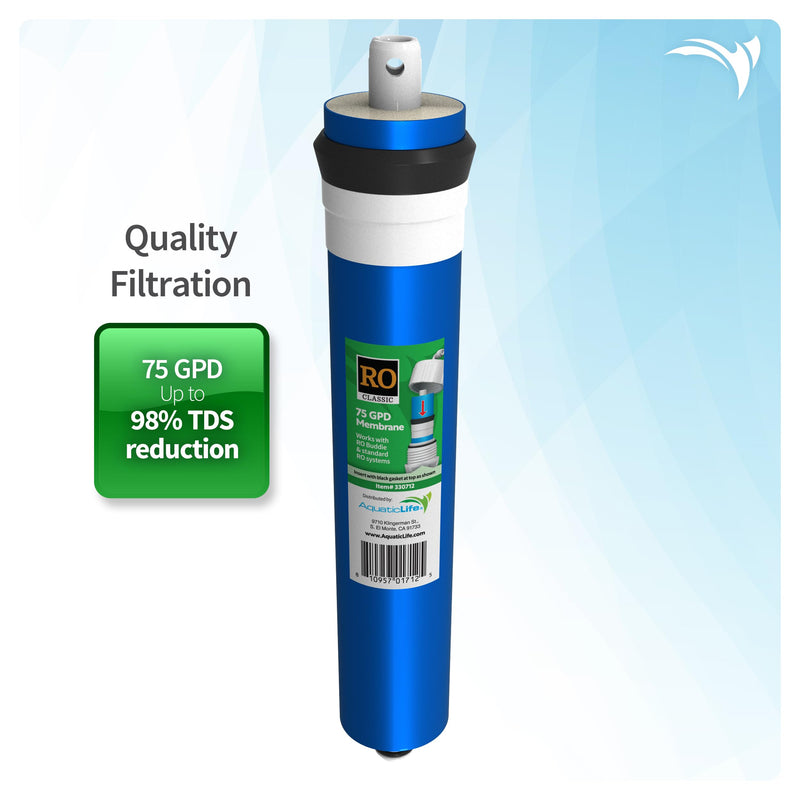 AquaticLife 75 GPD RO Membrane Filter Replacement Cartridge for RO Buddie and Reverse Osmosis Water Filter System Units