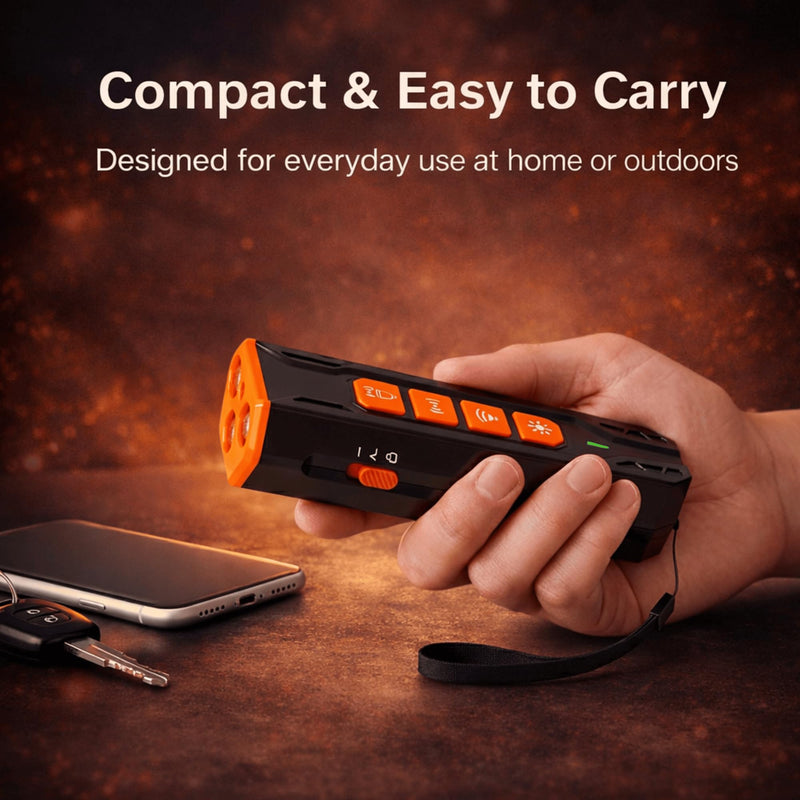 Ultrasonic Dog Bark Deterrent Handheld – Humane No-Shock Bark Control Device with Triple Emitters, 6 Modes, USB-C Rechargeable, 23ft Range for Indoor & Outdoor Training