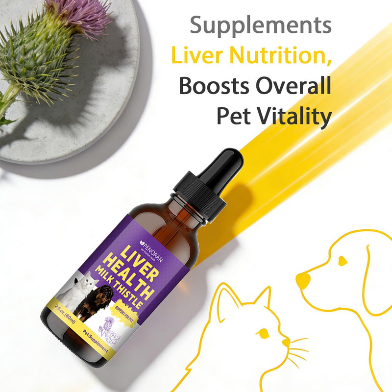 Milk Thistle for Dogs Liver Health & Detoxification, Vet Approved | Especially beneficial for senior dogs & cats, Repairs Damaged Tissue, Prevent Fat Buildup, Metabolic Capacity