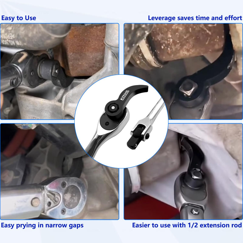 Pry Bar Wrench Adaptor Head, Crowbar Adapter Head Tool, Half Shaft Removal Car Repairing Tools 1/2" Drive 1/2"