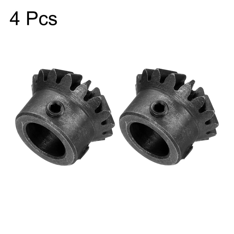 uxcell 4pcs Bevel Gear 1.5 Module 1:1 Reduction Rate 16T 12mm Hole Dia Bevel Pinion Gear Brass, 90 Degree Steering Gear for Hardware Mechanical Rotation