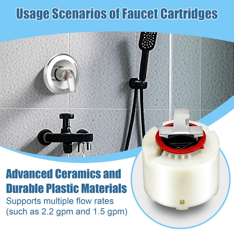 Shower Faucet Cartridge,Compatible with American Standard 023529-0070A/H, for Single Handle Kitchen and Bathroom Tub/Shower Faucets, Temperature and Volume Control, 1.85-Inch (47 mm)