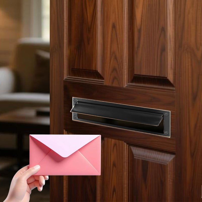 Mail Slot Matte Black,13Inch Stainless Steel Mail Slot Cover for Front Door.Mailbox Door Replacement for Wall,13"×3.7" (Oil Rubbed Bronze, 10Inch) Oil Rubbed Bronze