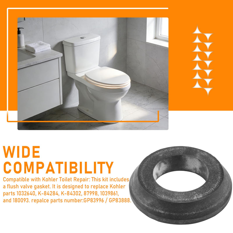 GP83888 Toilet Flush Valve Seal Gasket,Compatible with Kohler Toilet Tank Components 1032640/K84284,Toilet Fill Valve Seal Replacement（2pcs） 2 pack