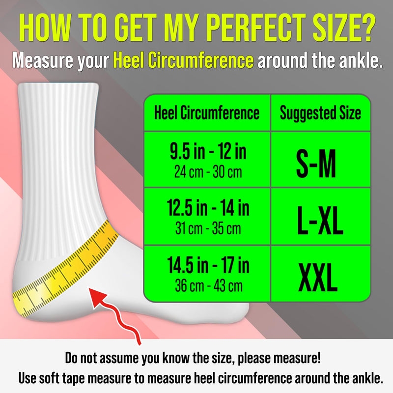 Foot & Ankle Brace Socks - Plantar Fasciitis Relief Neuropathy Socks, Arch Support for Women & Men, Ankle Compression Sleeve for Heel Spurs, Tendonitis, Ankle Wrap for Sprained Ankle Black S-M Small/Medium (1 Pair)