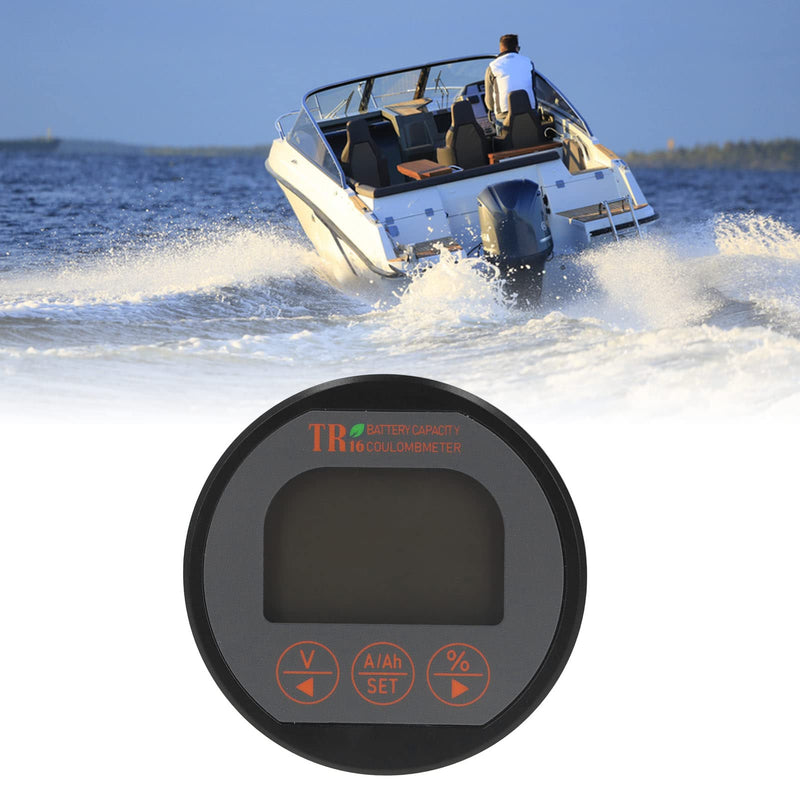 TR16H Battery Monitor 8-120V 0-75A Digital Battery Capacity Tester with Percentage Display, Voltmeter for Car RV Marine Golf Cart