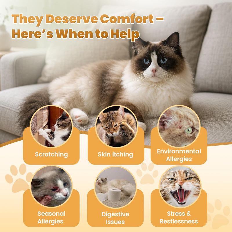 Allergy Relief for Dogs and Cats - Cat Allergy Tasty Chews + Dog Allergy Relief Drops- Healthy Skin, Gut & Coat Support for Cat or Dog Supplements Probiotic & Vitamins
