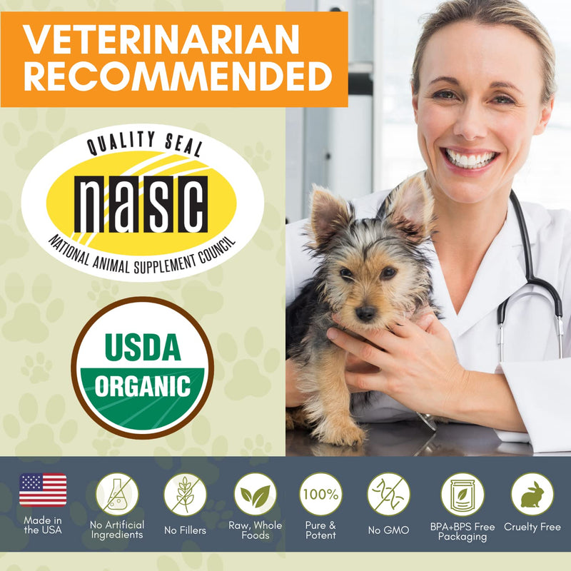 Wholistic Pet Organics WholeBiotics Supplement: Organic Dog Probiotic Powder - Cat Probiotic with Digestive Enzymes - Dog Probiotics for Diarrhea, Gas, Constipation, Upset Stomach, Allergies - 1 Oz - PawsPlanet Australia