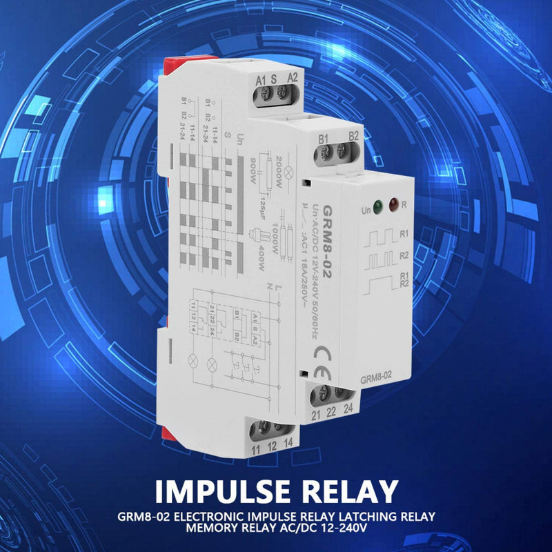 R elays Electronic Impulse Latching R elay, GRM8-02 Electronic Impulse R elay Latching R elay Memory R elay Din Rail,Electronic Impulse R elay, Current Sensing R elay