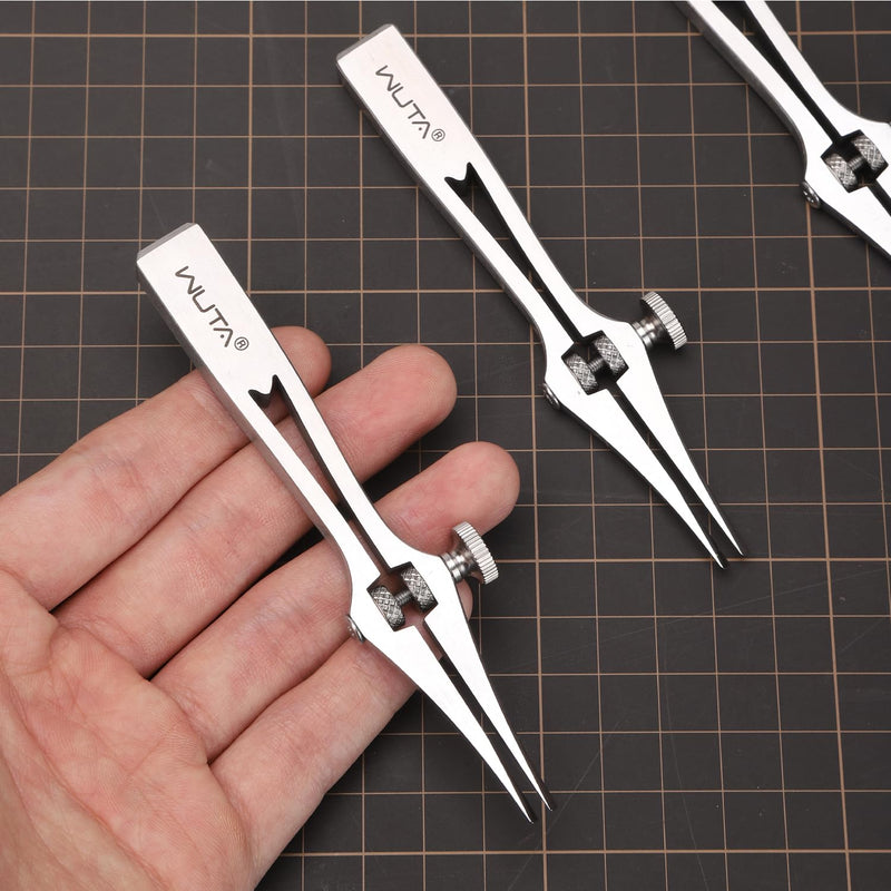 WUTA Leather Chisel All-Polished Pricking Iron Adjustable 2-6mm French Style Puncher Punching Tool (Adjustable 2 Teeth) 2 teeth [adjustable]
