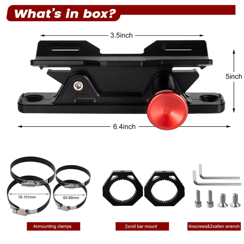 UTV Fire Extinguisher Mount Kit - Quick Release Fire Extinguisher Mounting Bracket Adjustable 1.75'' to 2'' Roll Bar Aluminum Alloy Heavy Duty for Polaris RZR Ranger Can-Am Maverick ATV Style 2