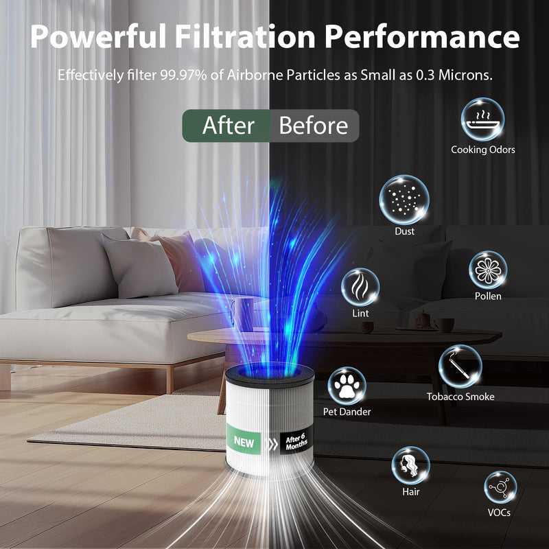M02 Replacement Filter Compatible with MOOKA M02 Air Purifier, 2 Pack