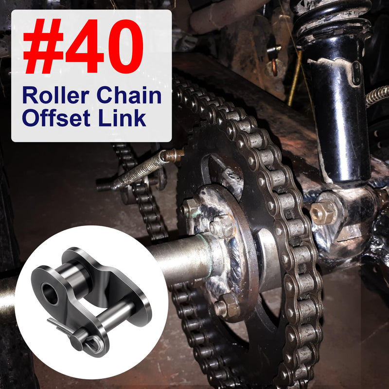 #40 8 PCS Roller Chain Offset Half Link, Carbon Steel Half Link Crank Link for 08A Chain #40 #40 8 PCS Roller Chain Offset Half Link