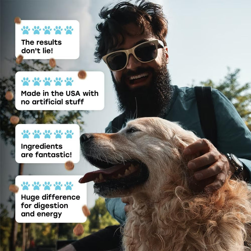 Probiotics for Dogs – Digestion, Gut Health & Firmer Stool | 1 Billion CFU, 6 Strains with Pumpkin, Papaya & Turmeric for All Breeds – Beef Soft Chews Probiotics - Beef 1 Pack