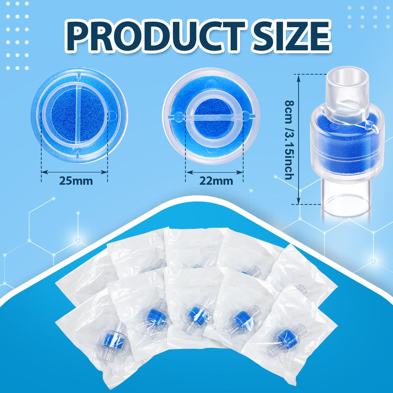 Qualirey 20 Pcs HME Heat Moisture Exchange Filter Humidification Solution Filter Individually Sealed Packaging HME Filter Replacement for Tracheostomy Supplies