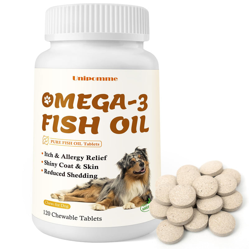 Allergy & Itch for Dogs - Omega 3 Fish Oil Skin and Coat Chews Tablet - Dog Itching & Ears Relief - Reduced Seasonal Allergies Shedding Dry Skin Itchy Paws Hot Spots Treatment