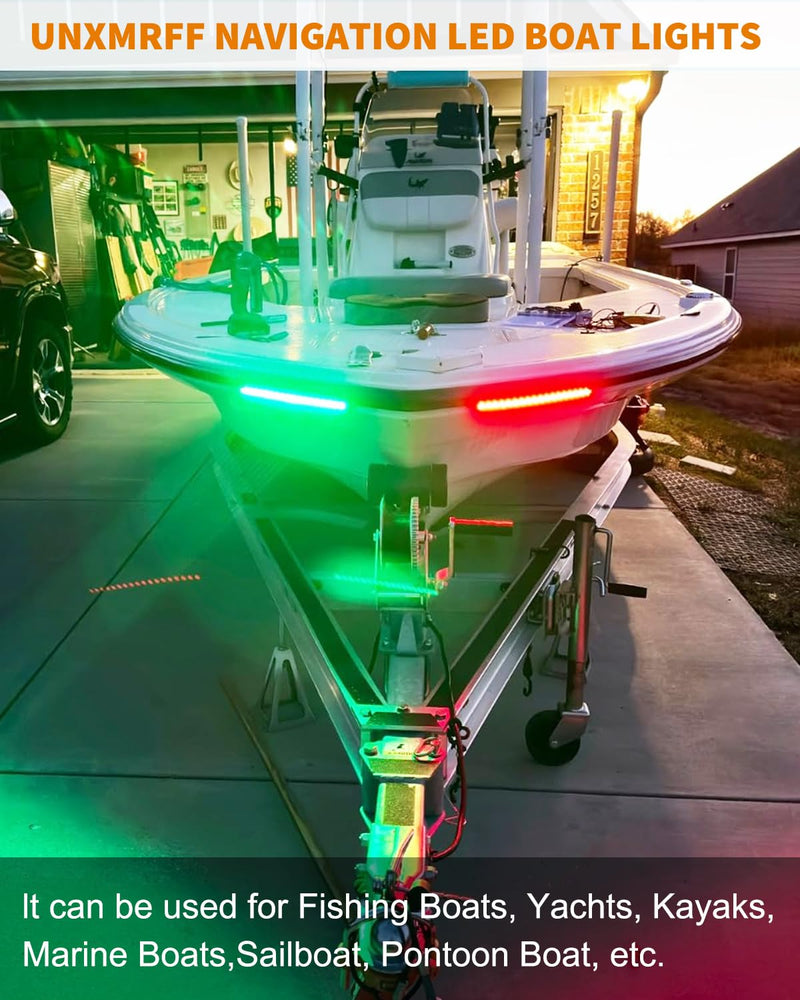 Navigation Lights for Boats LED, Boat Navigation Lights, Boat Lights for Night Fishing, Boat Red and Green Bow Lights, Deck Lights for Marine, Bass Boat, Yacht, Kayak, Pontoon Boat