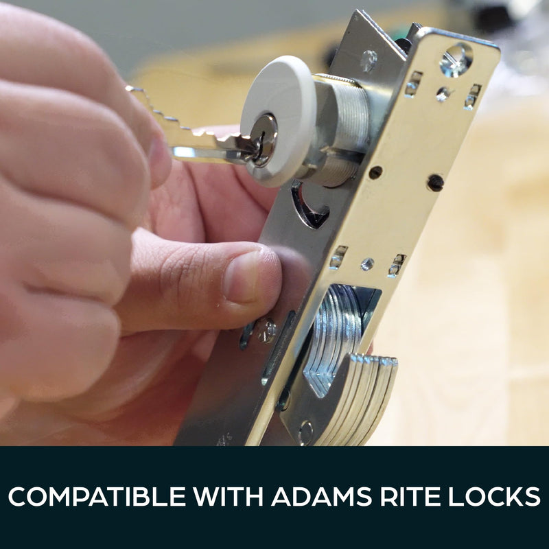 Summit DOORWARE Mortise Cylinder Door Lock Replacement Parts | Adams Rite 4036 Replacement Trim Rings with 8 Keys | High Grade Mortise Lock for Maximum Security | Aluminum Finish