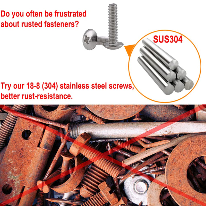40-Pack Metric M4 x 35mm Machine Screws for Cabinet Drawer Knob Pull Handle, 304 Stainless Steel, Truss Head Bolts, Phillips Drive M4 x 35mm (40pcs)