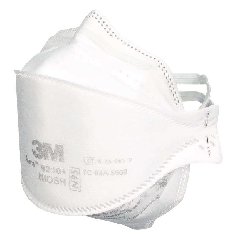3M Aura Particulate Respirator 9210+, N95, Pack of 20 Disposable Respirators, Convenient Individually Wrapped, NIOSH APPROVED, Stapled Flat Fold Design, Low Profile Design Reduces Eyewear Fogging 1 Pack of 20