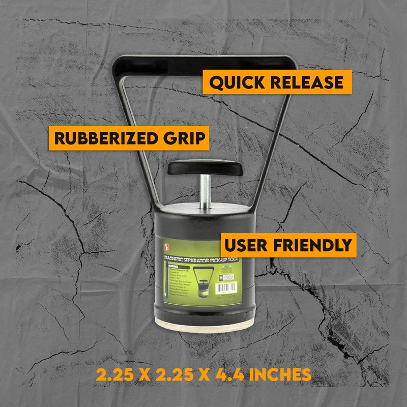 SE Magnetic Separator Pick-Up Tool with Quick Release - 8 lb Capacity, Rubberized Grip Handle, Ideal for Metal Shavings and Ferrous Object Retrieval PM6550 Pack of 1 - NewNest Australia