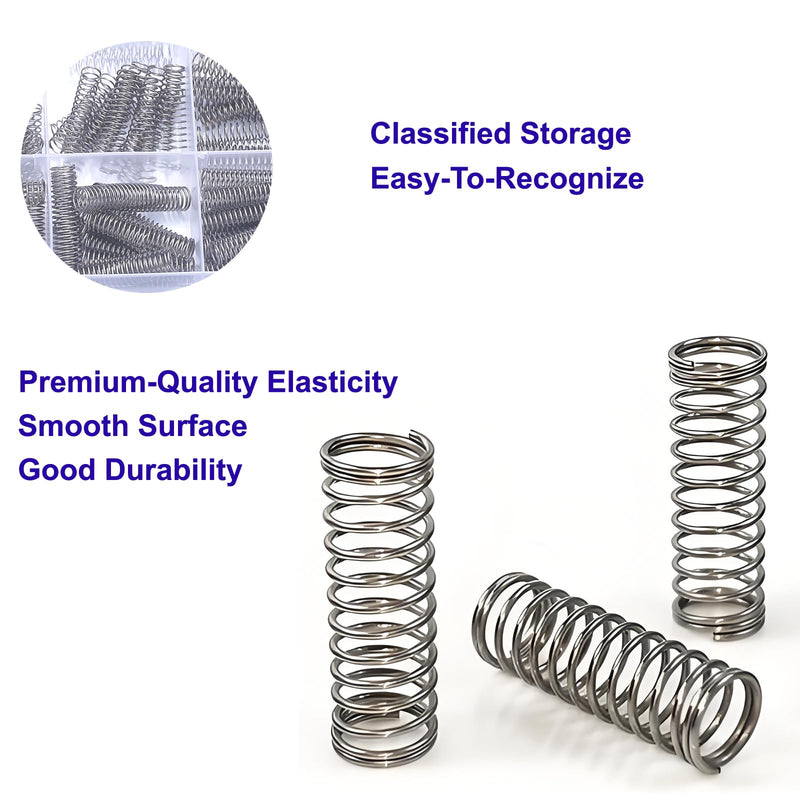 240pcs Small Compression Springs Assortment Kit, 15Different Sizes 304 Stainless Steel Springs for DIY Repairs Project 15 different sizes 240pcs