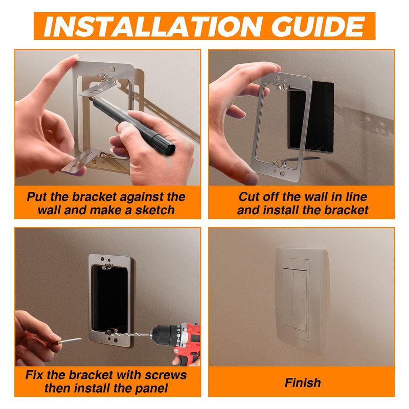 10 Pcs Low Voltage Mounting Bracket 1 Gang, Single Gang Drywall Brackets for Fixing Loose Outlets or Adding New Outlet, Wall Plate Repair Spacer Low voltage mounting brackets-10 Pcs
