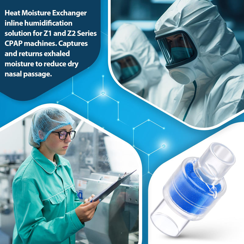 Qualirey 20 Pcs HME Heat Moisture Exchange Filter Humidification Solution Filter Individually Sealed Packaging HME Filter Replacement for Tracheostomy Supplies