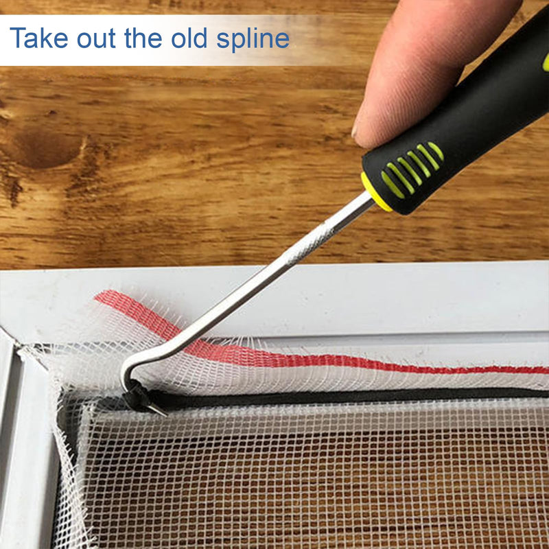 Window Screen Spline, 0.125" x 100' Replacement Round Black Window Screen Retainer Spline, Window Screen Repair