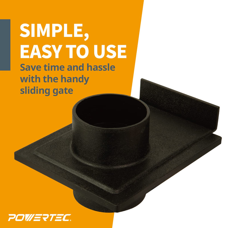 POWERTEC 70133 2-1/2-Inch Blast Gate for Dust Collector, Dust Collection Fittings 2-1/2" (1pk)