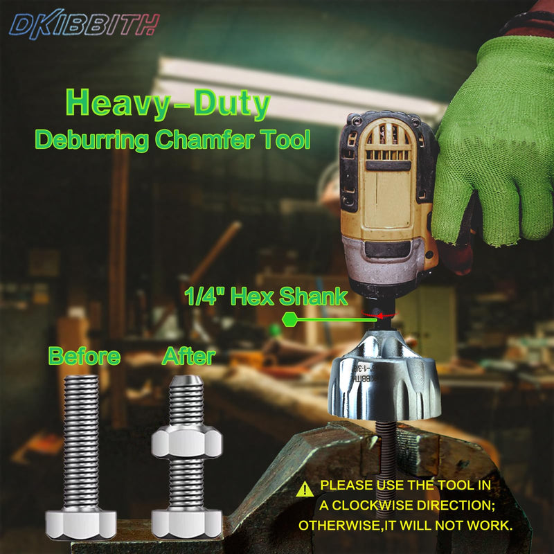 Heavy-Duty Deburring Chamfer Tool with Sharp Tungsten Carbide Blades,Fast Hex Shank Deburr Drill Bit, External Burr Removal for Metal Rod Bolt Pipe 3D Printing PVC in 5/8" to 1-3/8"Diameter(16~35mm) Deburring Chamfer Tool 5/8" to 1-3/8"