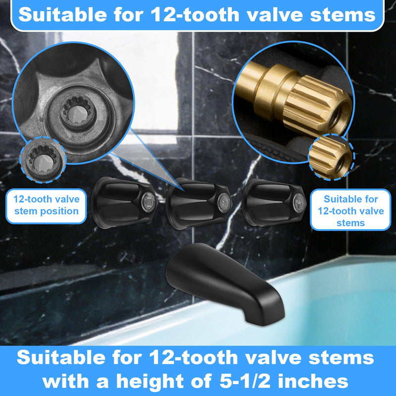 Tub Shower Trim Kit, Shower Knob Handle Replacement and Tub Faucet Spout Kit Compatible with Price Pfister Valve Parts for 1/2'' Pipe MALE Thread Connection & 3/4'' IPS Pipe Inside Thread