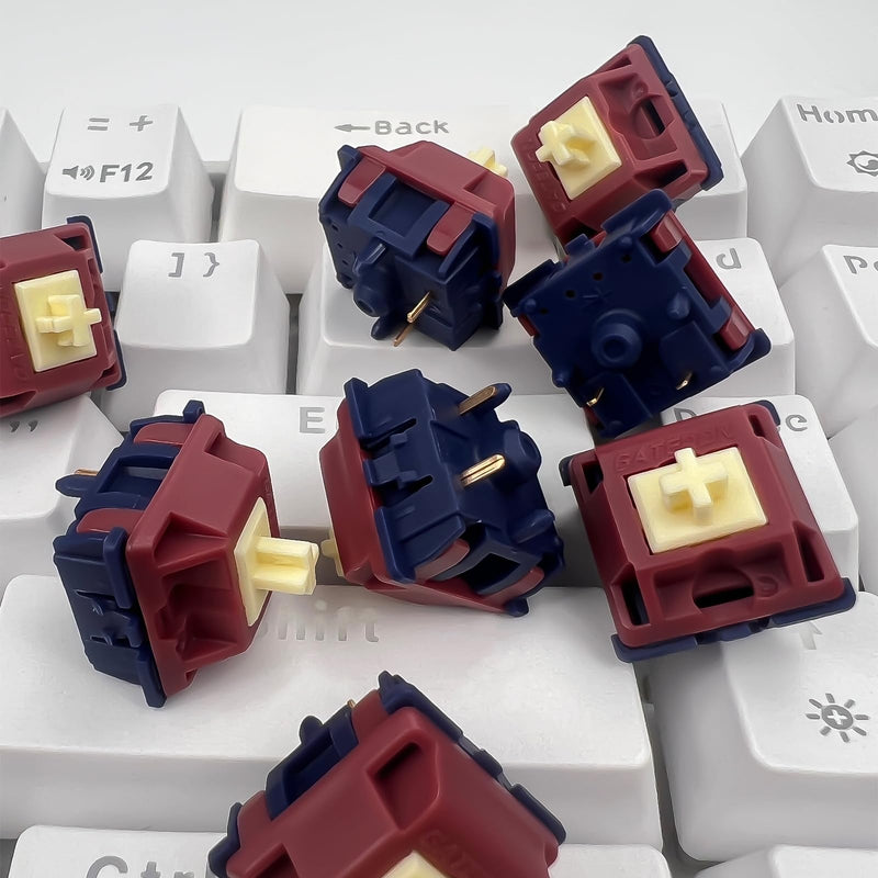 GUYEKS Gateron Quinn Keyboard Switches,Tactile 5-Pin Factory Pre-lubed 59gf Switches Suitable for MX Mechanical Gaming Keyboards(72PCS) 72PCS