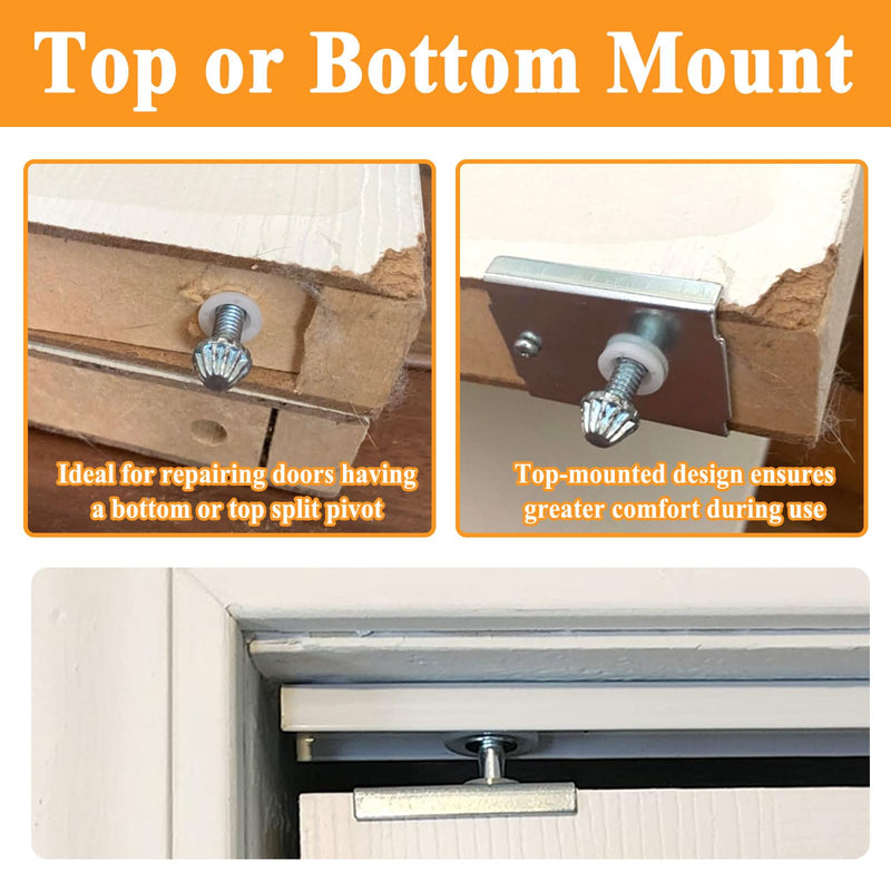 6Pcs N7192 Bi-fold Door Repair Bracket, Top or Bottom Mount, Each with Screw and Gasket, for 1-3/8 in Wood Doors, Fits 7/16 in Pivot
