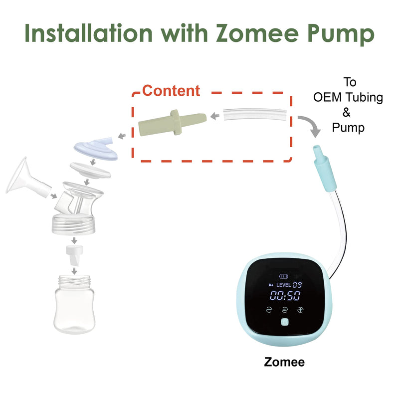 Maymom Tubing Adapter Set Compatible with Zomee and BabyBuddha Breast Pump Tubes. Enable Zomee/BabyBuddha Breast Pumps to use Maymom Pump Kits and Breastshields.