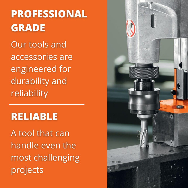 Slugger by Fein HSS Annular Cutter with Pilot Pin, 11/16" Dia, 2" Depth | 3/4" Straight Shank, Enhanced Cutting Geometry for Precision Drilling, High-Durability Steel, 63134175042