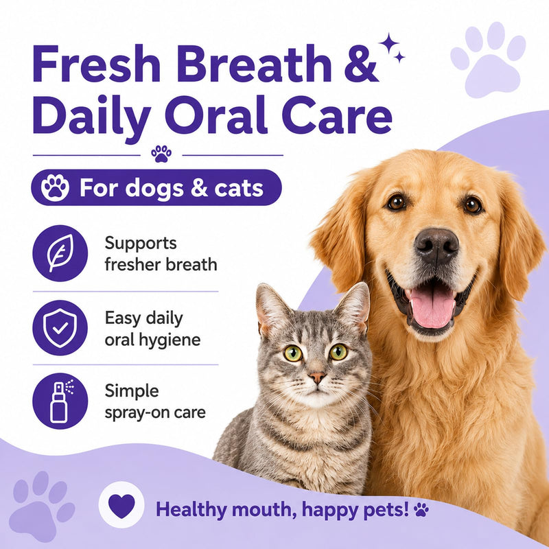 Skavix Pet Oral Spray, Pet Breath Freshener Spray Oral Care Cleaner, Fresh Breath & Easy Pet Oral Care for Dogs & Cats