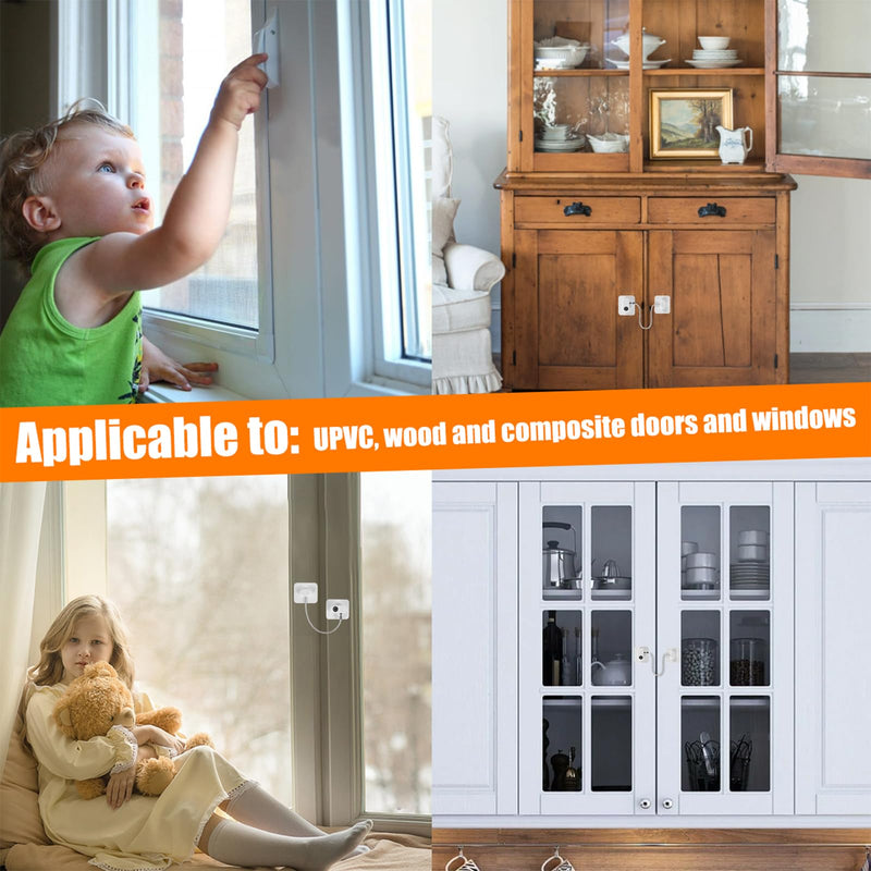12 Pack Refrigerator Lock with Key, Adhesive Fridge Lock Combination, Freezer Locks and Child Safety Cabinet Door Locks, Window, Adult File Drawer, Closet, Kitchen Appliance, Furniture (White) 12 pack