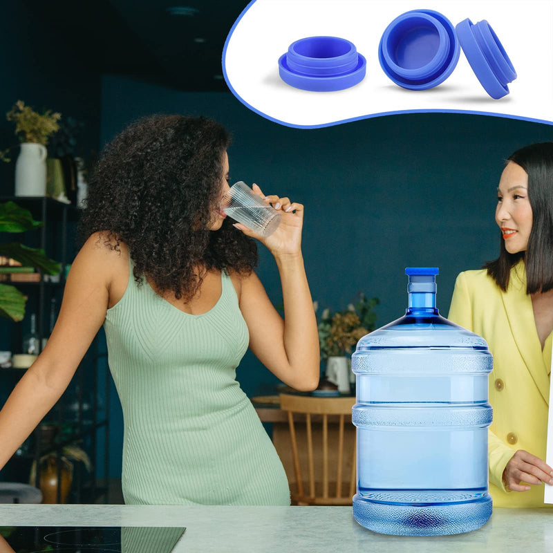 5 Gallon Water Bottle Caps Pack of 6, Silicone Replacement Caps for 5 Gallon Water Jug Reusable, No Spill 5 Gallon Water Jug Lids Leak Proof Fit 55mm Bottles