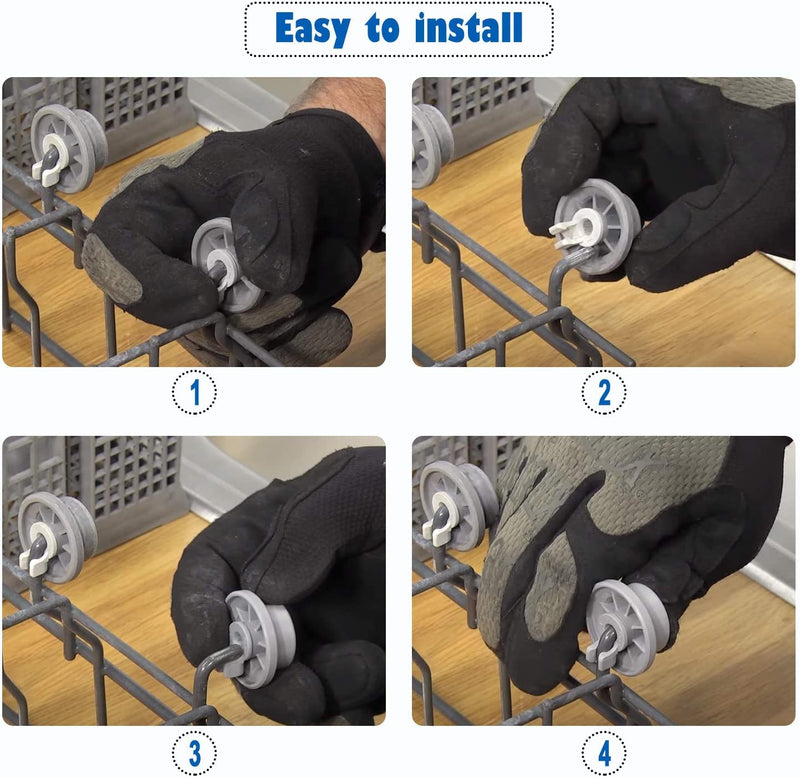 8 Packs 165314 Dishwasher Wheels Lower Rack Fit for Bosch,Dishwasher Wheels Replaces Dish Rack Part Number 420198 AP2802428 PS3439123 by AMI PARTS 8PACK
