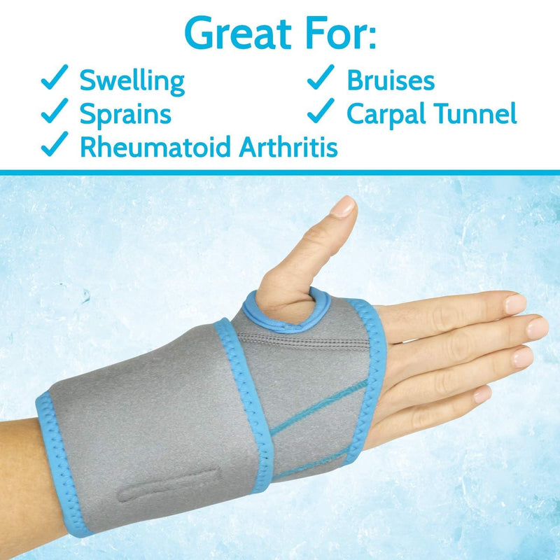 Arctic Flex Wrist Ice Pack Wrap - Refreezable Gel Compression Support - Flexible Hot & Cold Brace for Injuries, Rheumatoid, Tendinitis, Swelling & Carpal Tunnel - Reusable for Pain & Muscle Therapy 1