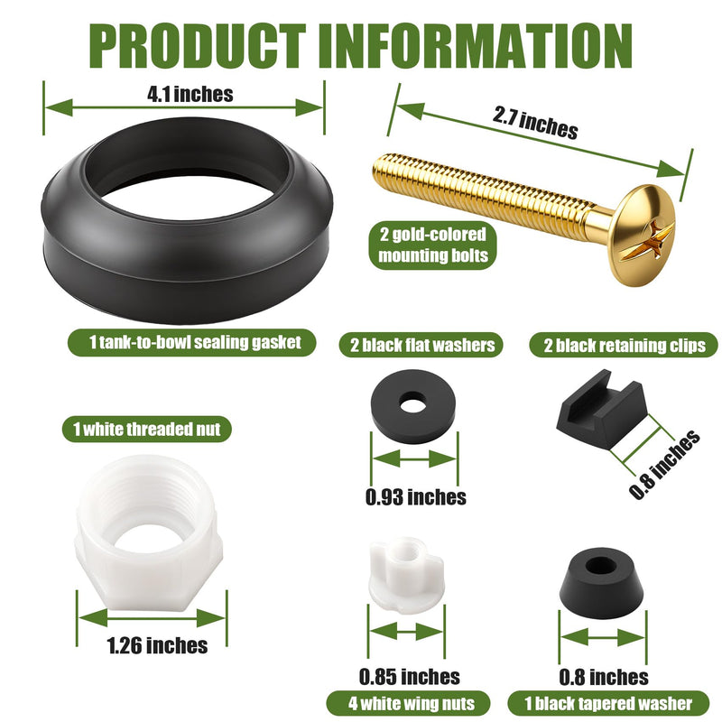 99-660 Tank to Bowl Bolt & Gasket Kit for Gerber Toilets,Compatible with Gerber 99-025 99-856 Series, for Avalanche AV2889X WS2889X LS28890 Toilets, Gerber Toilet Replacement Parts