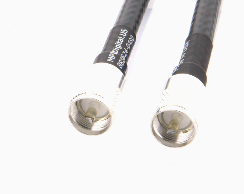 MPD Digital I LMR400 Ultraflex Times Microwave Coax Cable I Threaded on Soldered PL259 to PL259 UHF Connectors I Low Loss I CB Ham Radio, Hotspot WiFi, Radio Transmitters, Antenna I 2 FT
