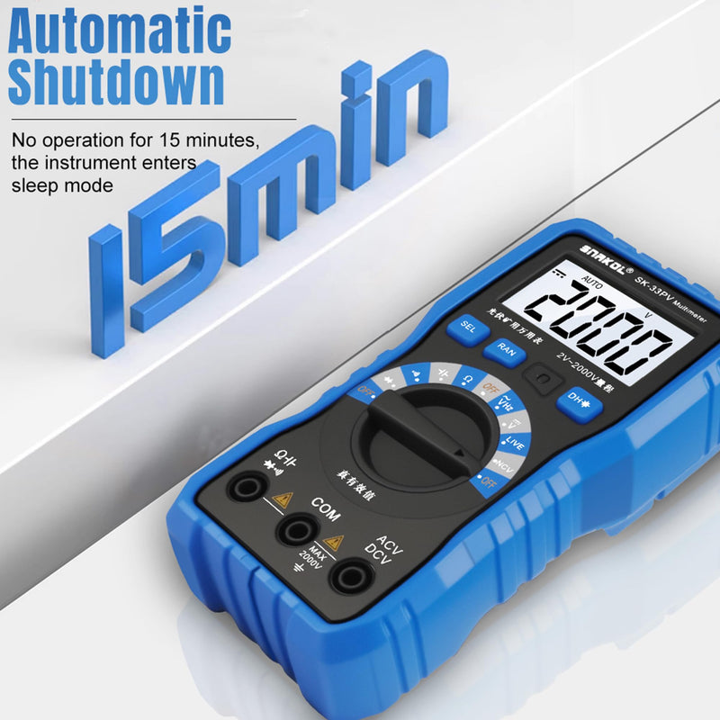 Digital Multimeter Tester, 2000V Volt Meter TRMS, High Voltage Meter for AC DC Voltage, Resistance, Continuity, Diode, Frequency Test with NCV, Backlit LCD Display, Data Hold, Auto-Ranging