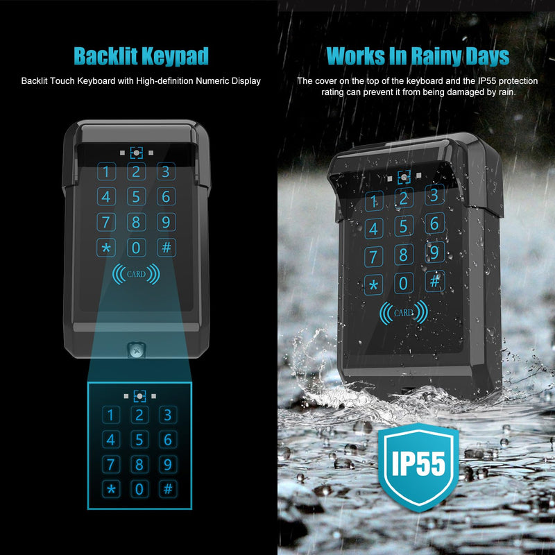 TKM-03 Wireless Touch Panel Gate Keypad with Outdoor Keypad Cover Digital Code Entry Access Control for GYXEL & JUJIANG Automatic Swing Gate Opener Operator Accessories